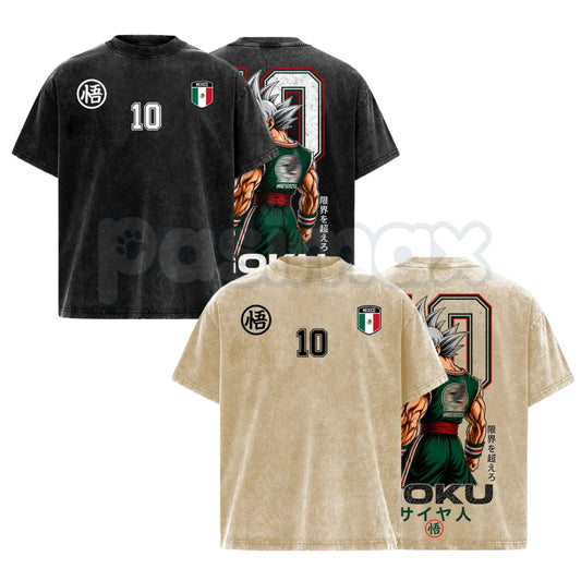 Mexico Global Football 2026 T-Shirt – Retro Saiyan Warrior Anime Soccer Graphic Tee, Vintage Washed Mexico Football Lightweight Cotton Top-Pasimax