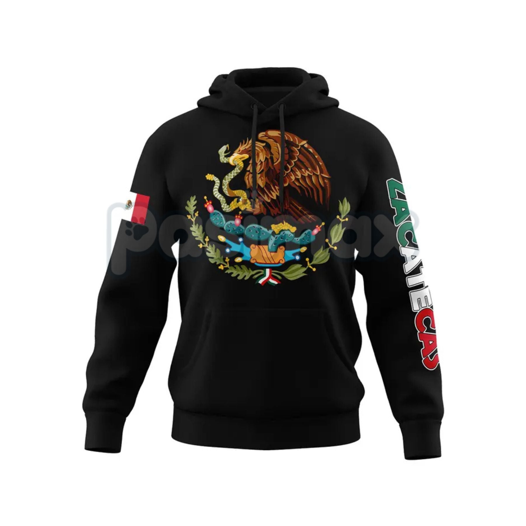 Mexico States Design Black Hoodie – Cultural Map Pullover, Unisex Mexican Pride Apparel-Pasimax