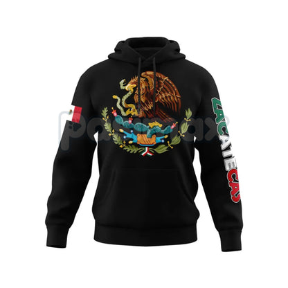 Mexico States Design Black Hoodie – Cultural Map Pullover, Unisex Mexican Pride Apparel-Pasimax