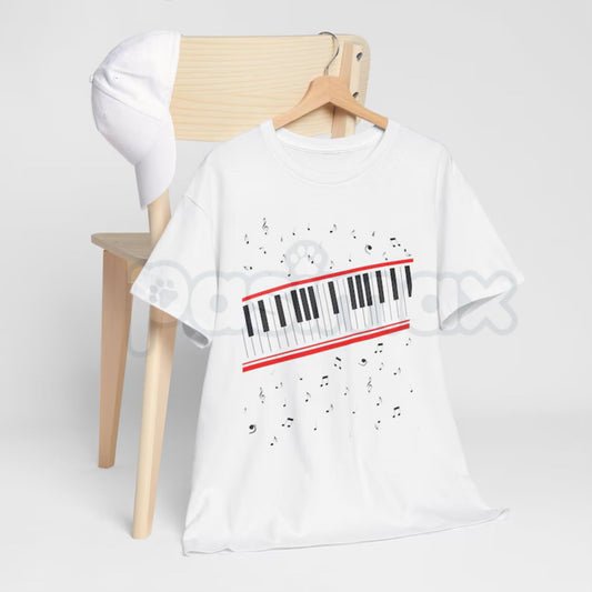 Michael Jackson "Beat It" Music Graphic T-Shirt – Retro Piano & Music Notes MJ Tee, Premium 100% Cotton King of Pop Tribute Top, Soft Lived-In Heavyweight 80s Rock & Pop Shirt, Made in USA-Pasimax
