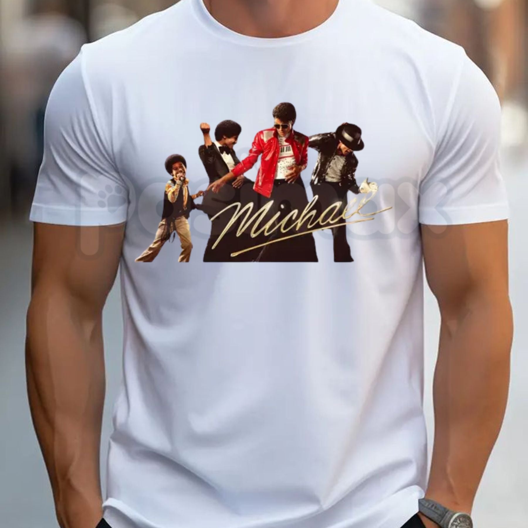 Michael Jackson Iconic Pose Signature T-Shirt – Retro King of Pop Graphic Tee-Pasimax
