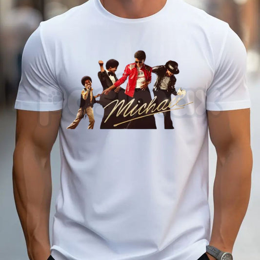 Michael Jackson Iconic Pose Signature T-Shirt – Retro King of Pop Graphic Tee-Pasimax