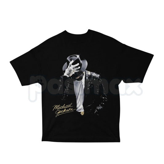 Michael Jackson "Iconic Pose" T-Shirt with Signature – Vintage King of Pop Graphic Tee, Premium 100% Cotton MJ Dance Silhouette Top, Soft Lived-In Heavyweight Music Legend Shirt, Made in USA-Pasimax