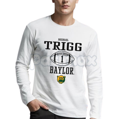 Michael Trigg Baylor Football Game Day Long Sleeve T-Shirt | Sport Icon NIL Apparel | Bears Collegiate Fan Gear-Pasimax