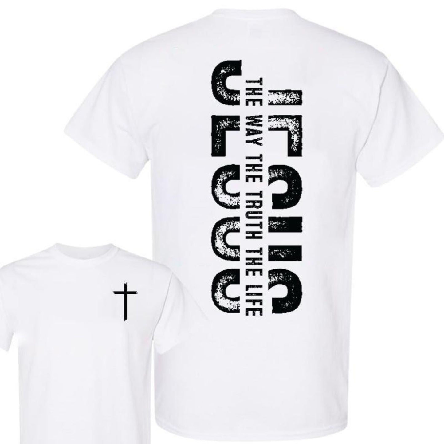 Minimalist Cross T-Shirt - Religious Quote Tee, Fashion-Forward Statement of Faith-Pasimax