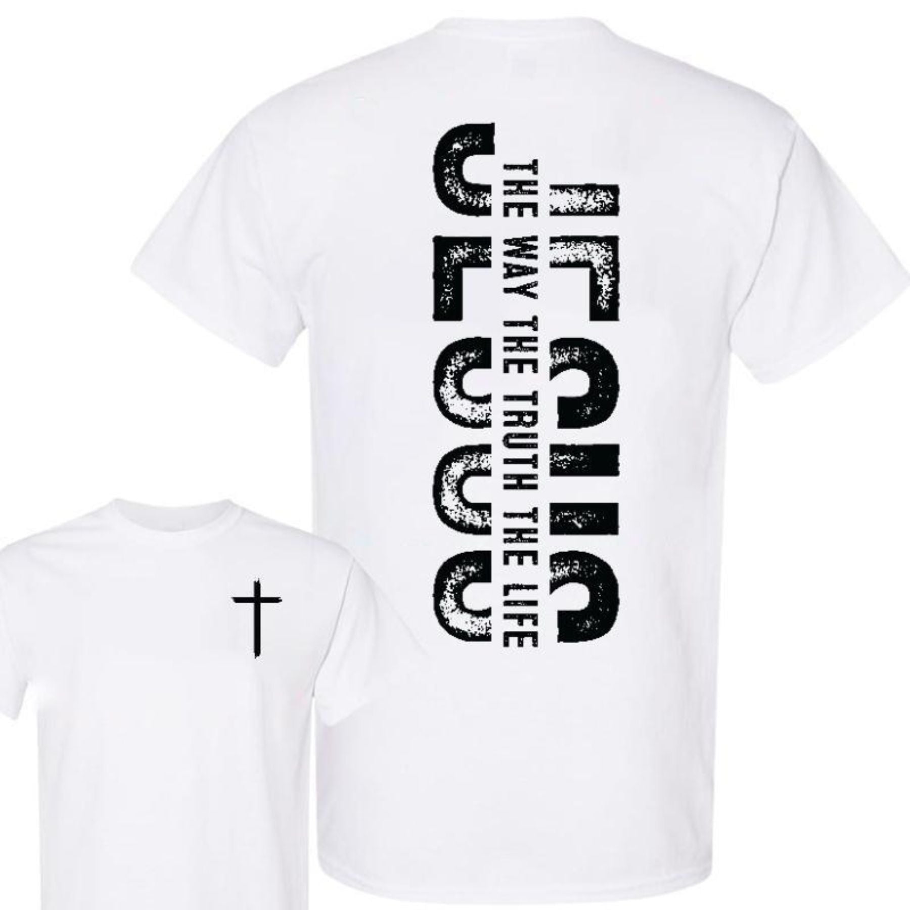 Minimalist Cross T-Shirt - Religious Quote Tee, Fashion-Forward Statement of Faith-Pasimax