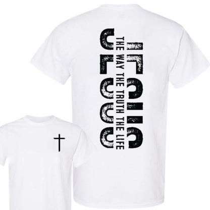 Minimalist Cross T-Shirt - Religious Quote Tee, Fashion-Forward Statement of Faith-Pasimax