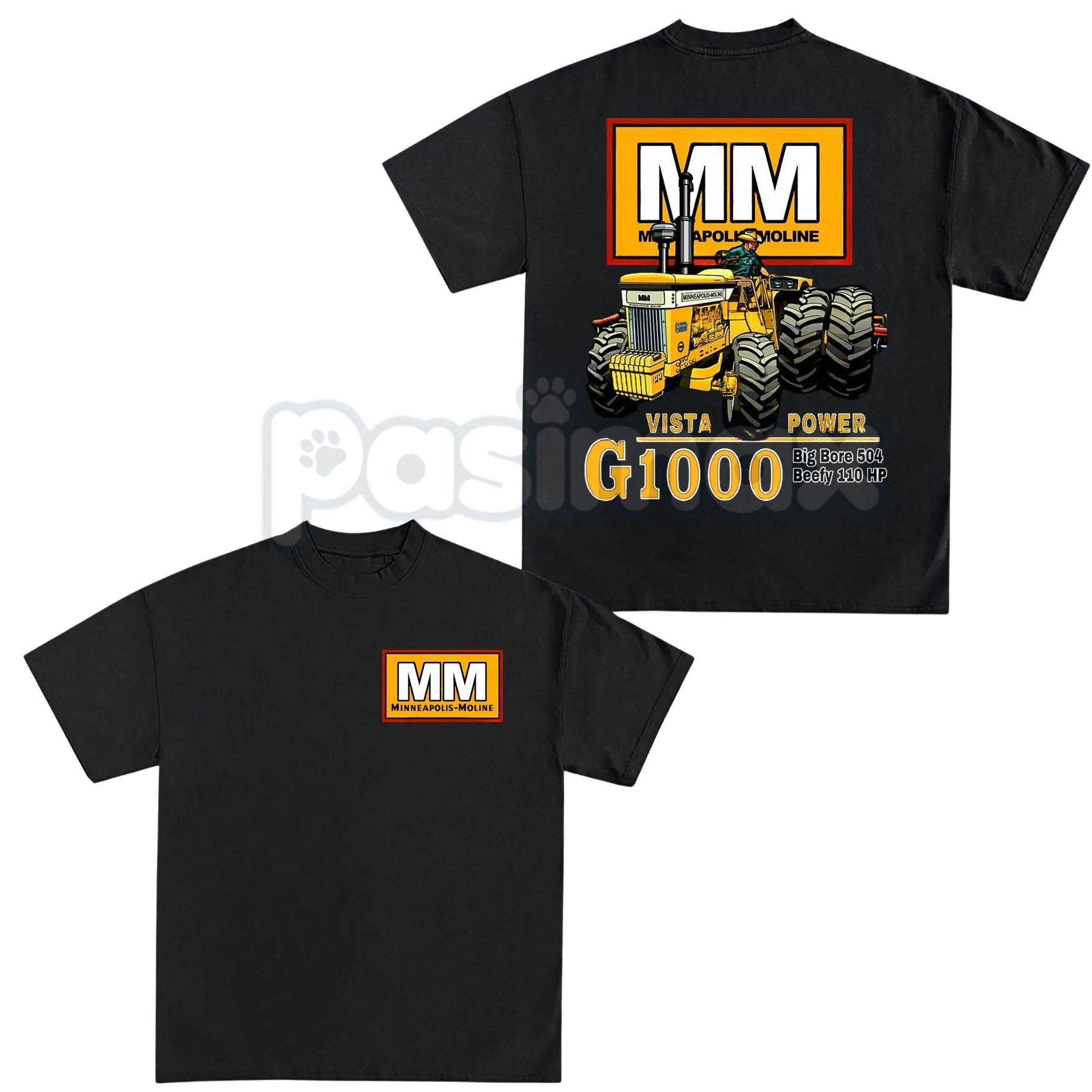 Minneapolis-Moline Vista Power G1000 Tractor T-Shirt - Vintage Farm Equipment Graphic Tee, Classic Tractor Collector Gift, MM Enthusiast Apparel-Pasimax