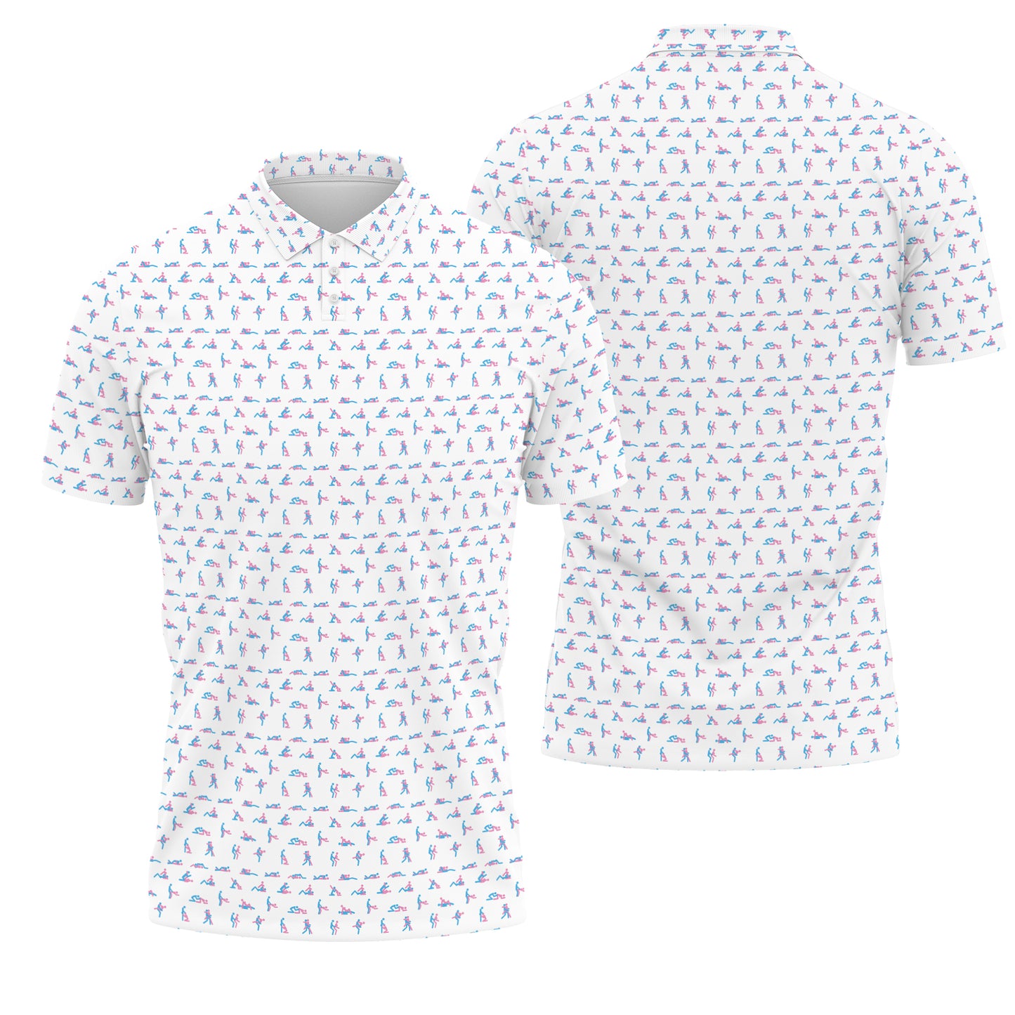 Stick Figure S-e-x Ed Polo Shirt – Funny Golf Polo for Men, Father's Day Gift, Breathable Athletic Menswear