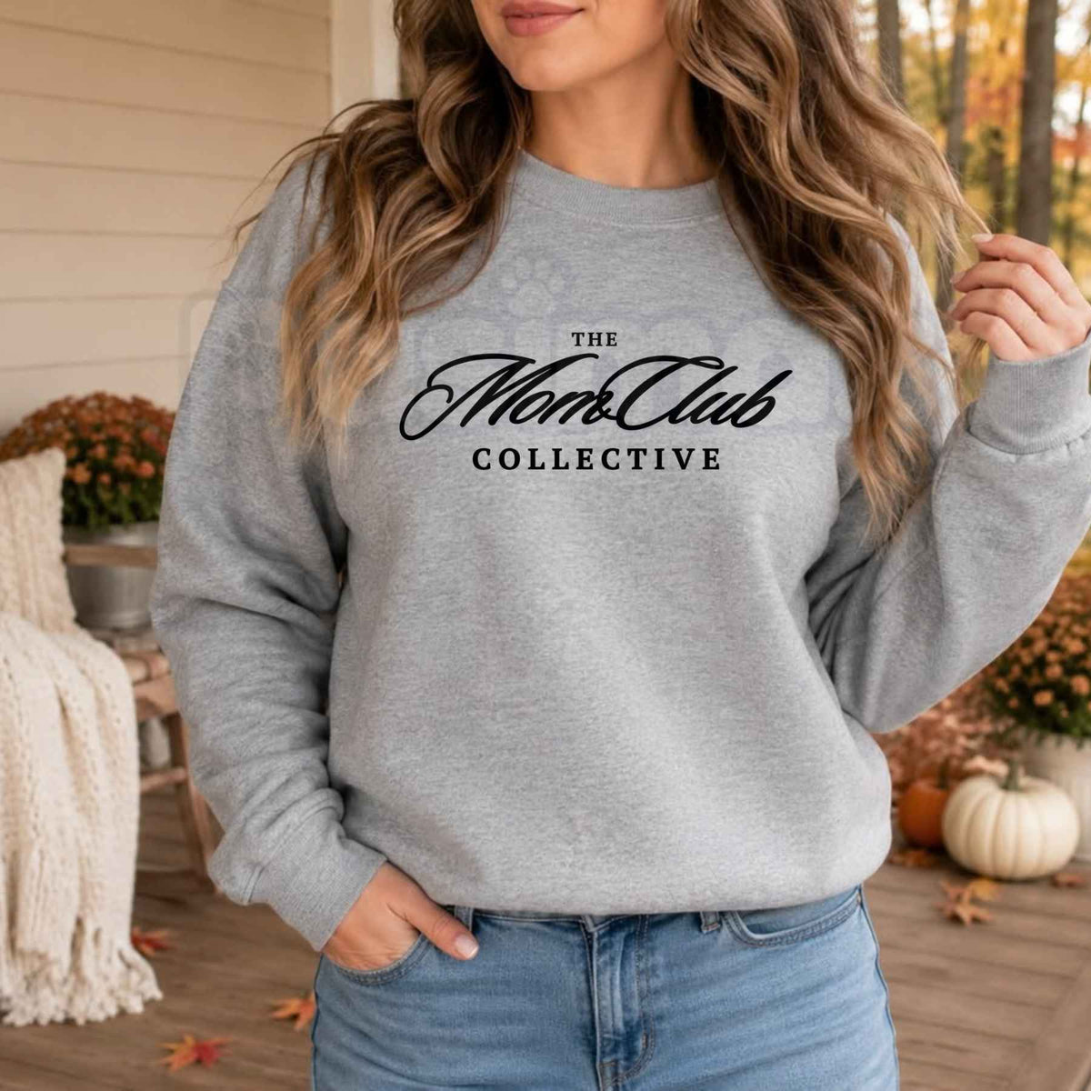 "Mom Club" Embroidered Sweatshirt – Cozy Motherhood Crewneck Pullover-Pasimax
