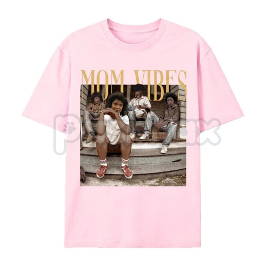 "Mom Vibes" Vintage 90s Nostalgia T-Shirt – Retro Aesthetic Mom Life Graphic Tee, Premium 100% Cotton Motherhood Gift Top, Soft Lived-In Heavyweight Throwback Style Shirt, Made in USA-Pasimax