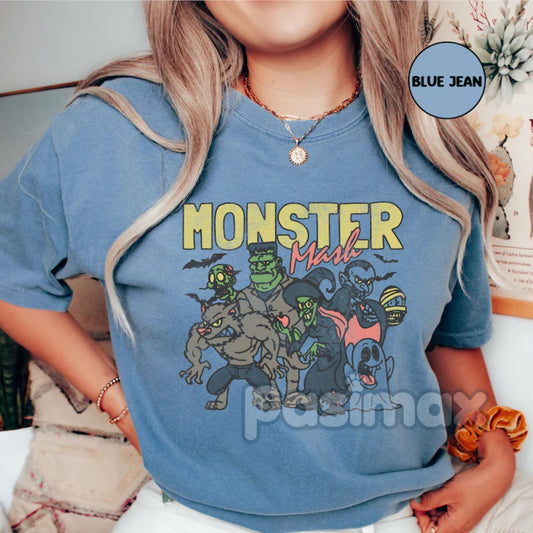 'Monster Mash' Comfort Colors Shirt – Classic Halloween Dance Party Tee, Retro Spooky Season Top, Vintage Graphic T-shirt-Pasimax