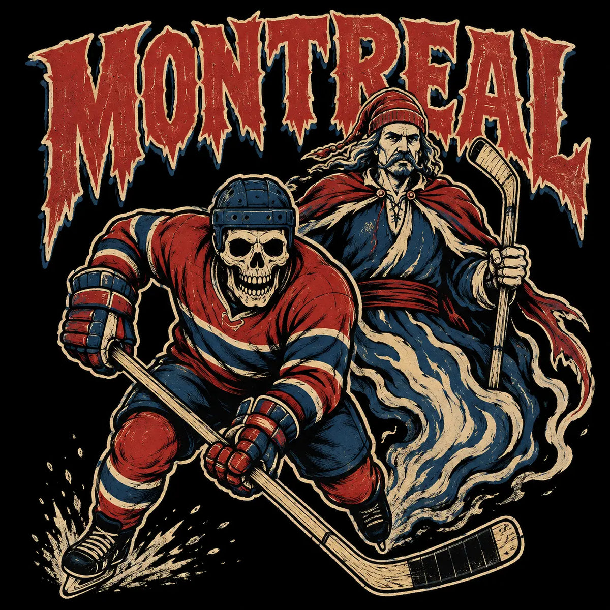 USA 32 Teams Ice Hockey Skull Sweatshirt | Vintage 90s All Team Sport Top