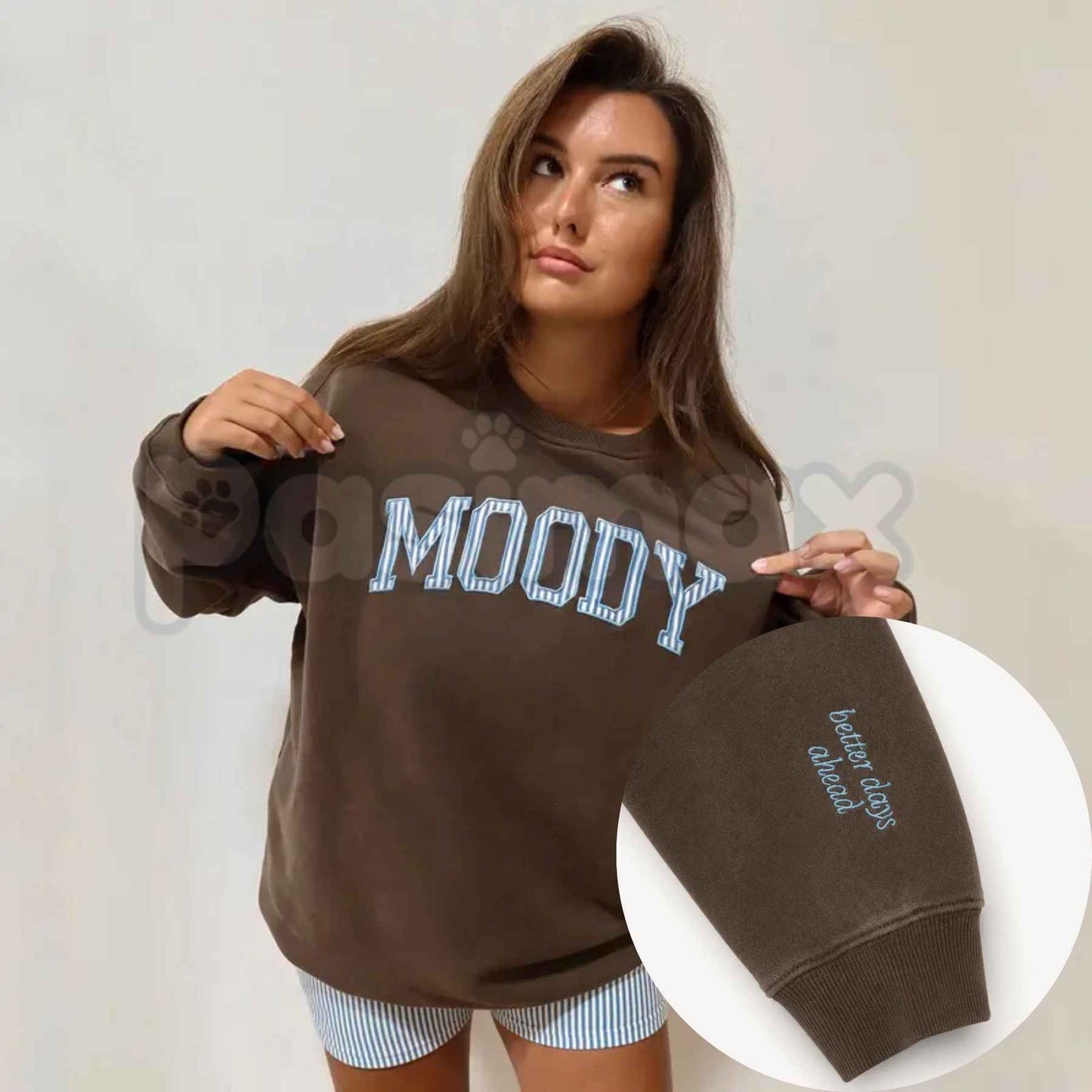 Moody Minimalist Embroidered Sweatshirt – Cozy Aesthetic Crewneck-Pasimax