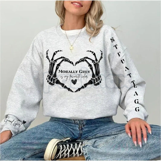 "Morally Grey" Dark Romance Sweatshirt – Bookish Fandom Reader Crewneck-Pasimax