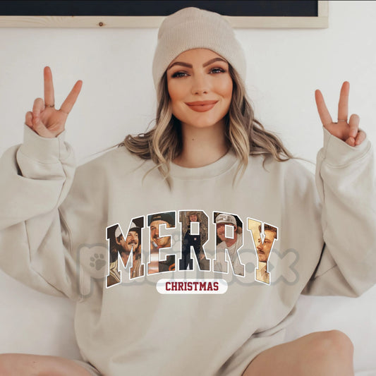 Morgan Wallen MERRY Christmas Sweatshirt | Country Music Holiday Crewneck | Last Night's Look Festive Jumper | Wallen Fan Gift-Pasimax