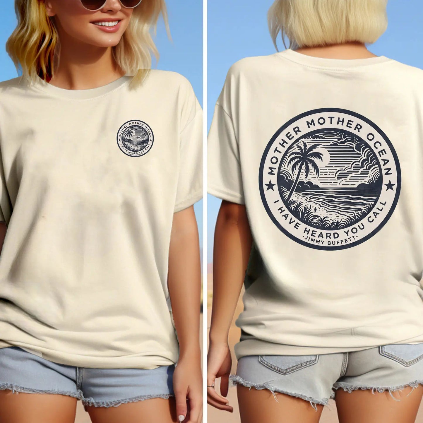 "Mother Mother Ocean I Have Heard You Call" T-Shirt - Jimmy Buffett Fan Tee, Son of a Son of a Sailor Apparel-Pasimax