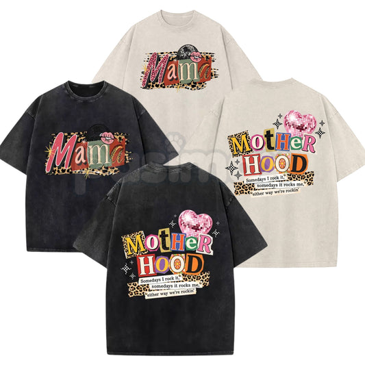 Mother’s Day Vintage Wash Mom T-Shirt – Retro Mama Graphic Tee, Lightweight Distressed Cotton Streetwear, Best Gift for Mom-Pasimax
