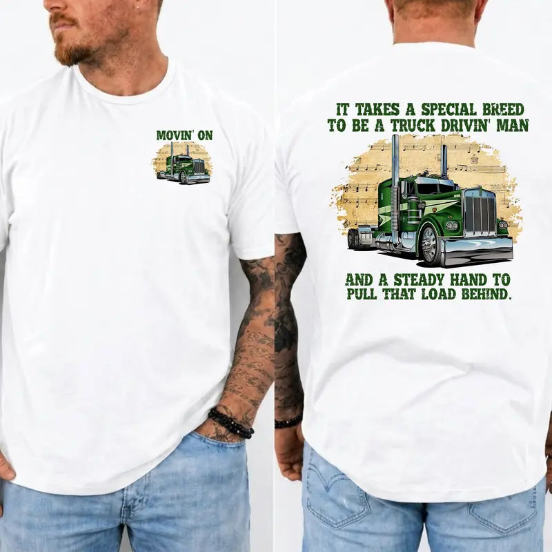 Movin' On Trucker Vintage T-Shirt – Retro 70s TV Show Big Rig Trucking Unisex Graphic Tee-Pasimax