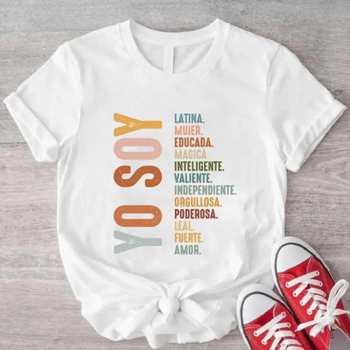 Mujer Latina Power Tee - "Yo Soy" Hispanic Heritage Shirt, Independent Woman Streetwear-Pasimax