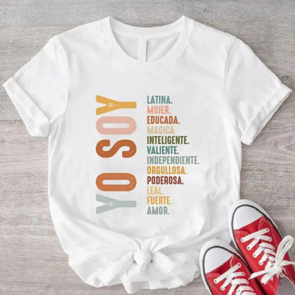 Mujer Latina Power Tee - "Yo Soy" Hispanic Heritage Shirt, Independent Woman Streetwear-Pasimax