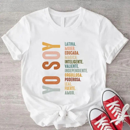 Mujer Latina Power Tee - "Yo Soy" Hispanic Heritage Shirt, Independent Woman Streetwear-Pasimax