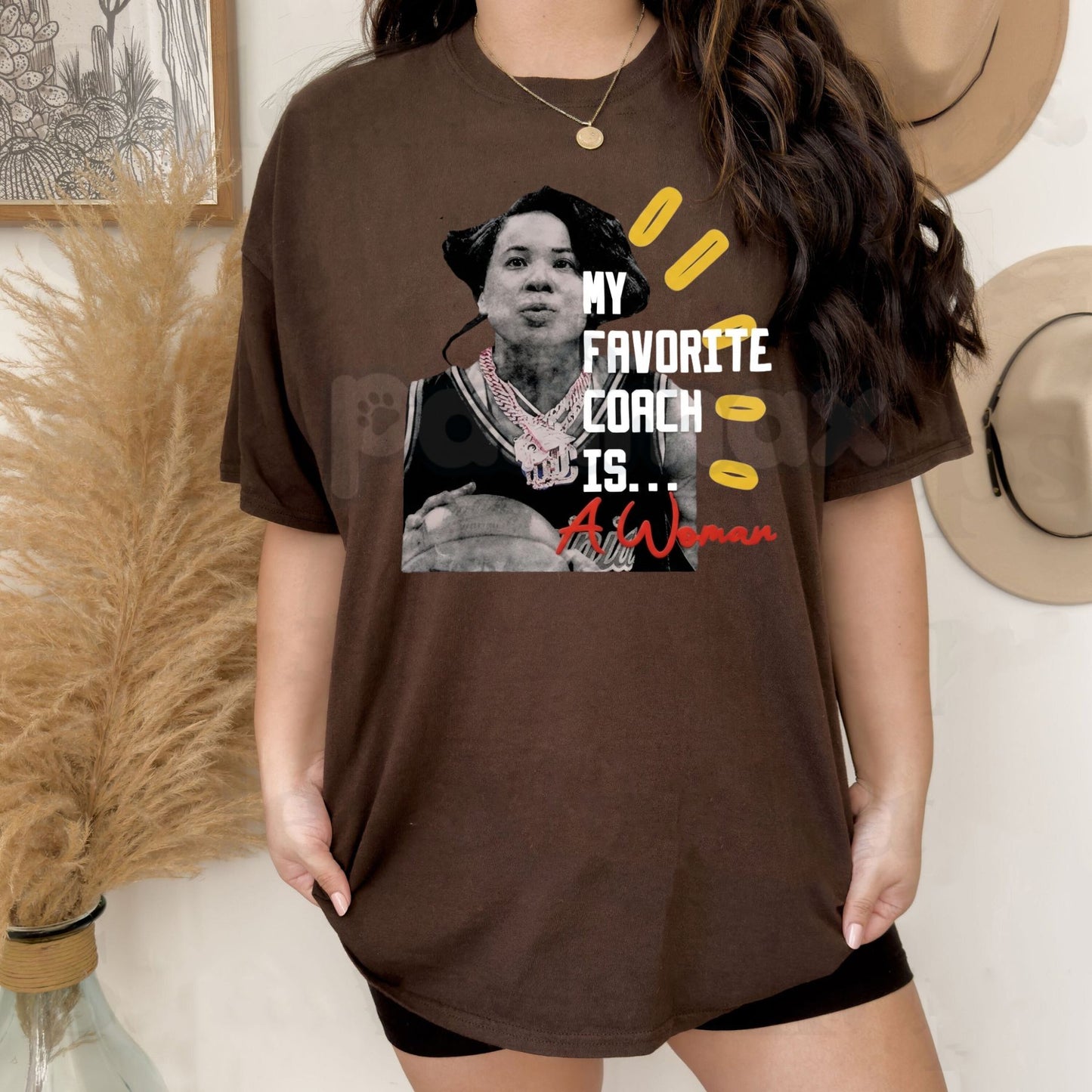 "My Favorite Coach is… A Woman" T-Shirt - Empowering Women in Sports Graphic Tee, Female Coach Appreciation Shirt, Girl Power Athletics Apparel, Sports Mentor Inspirational Top-Pasimax