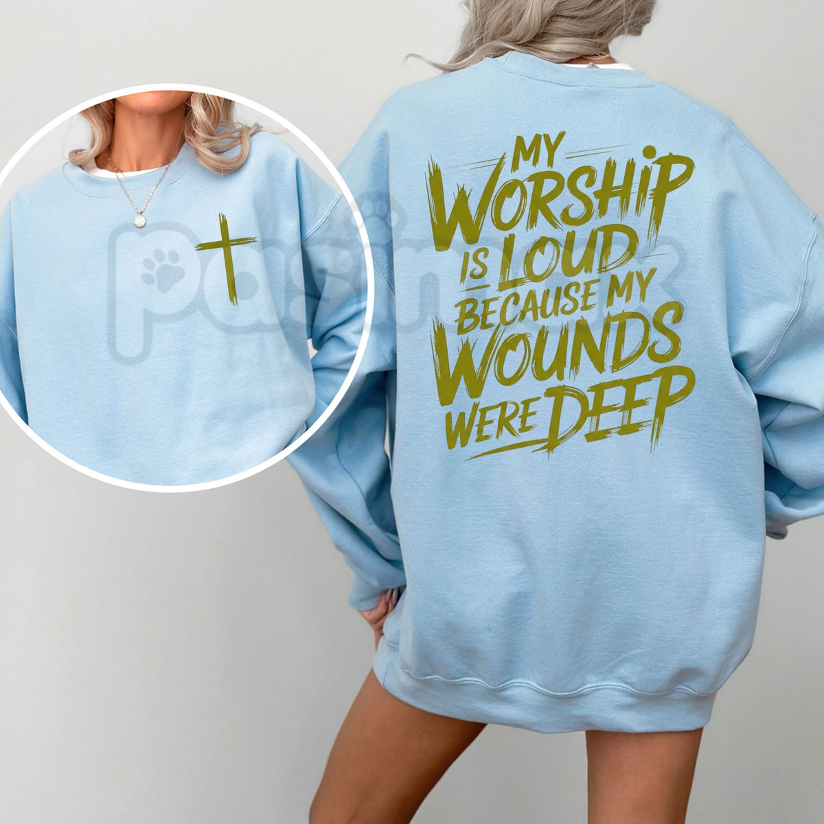 My Worship Is Loud Sweatshirt | Christian Faith Testimony Graphic Crewneck-Pasimax