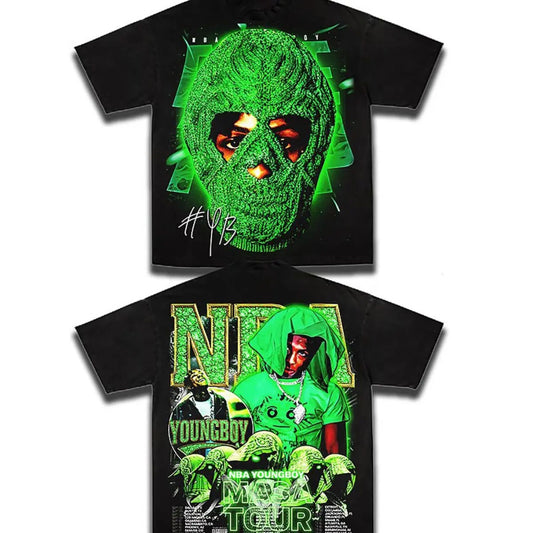 NBA YoungBoy MASA Tour T-Shirt - Official Rapper Merch, Vintage Graphic Tee-Pasimax