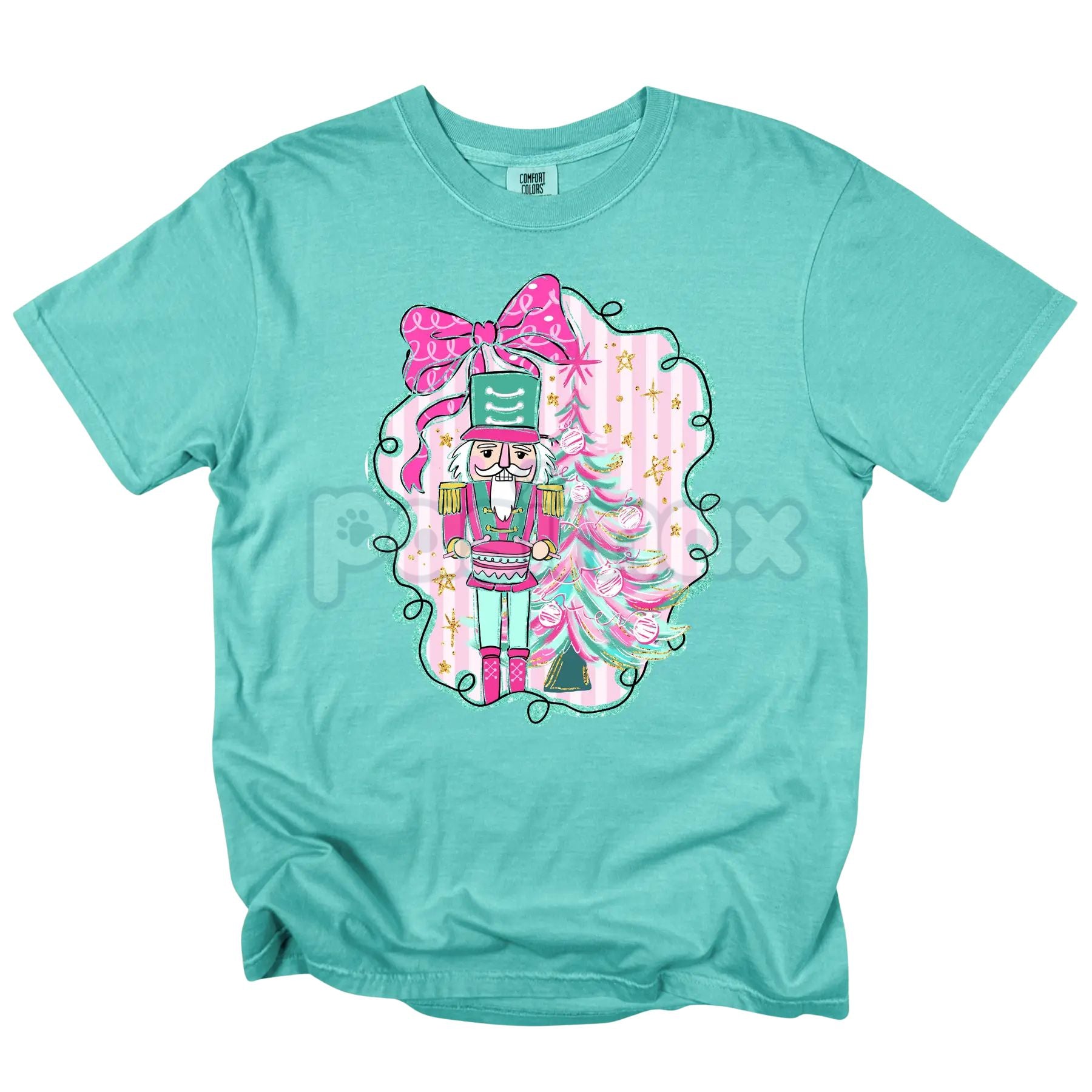 'NLB' Nutcracker Ballet Comfort Colors® T-Shirt – Pink & Teal Christmas Dancer Gift, Vintage Holiday Performance Tee-Pasimax