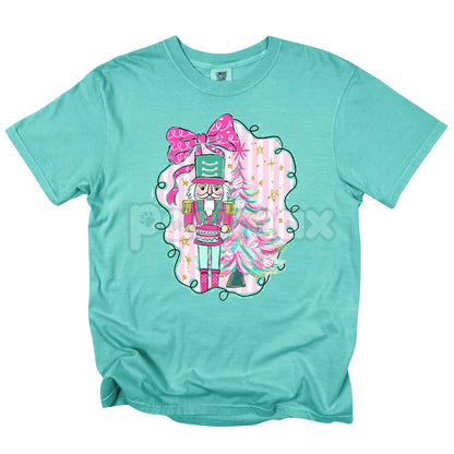 'NLB' Nutcracker Ballet Comfort Colors® T-Shirt – Pink & Teal Christmas Dancer Gift, Vintage Holiday Performance Tee-Pasimax