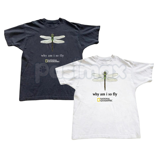National Geographic Dragonfly Baby Tee - Vintage Y2K Nature Graphic Cropped Shirt, 90s Science-Core Slim Fit Top, Premium Ring-Spun Cotton Dragonfly Tee, Retro Gorpcore Aesthetic Streetwear, Minimalist National Geographic Inspired Top-Pasimax