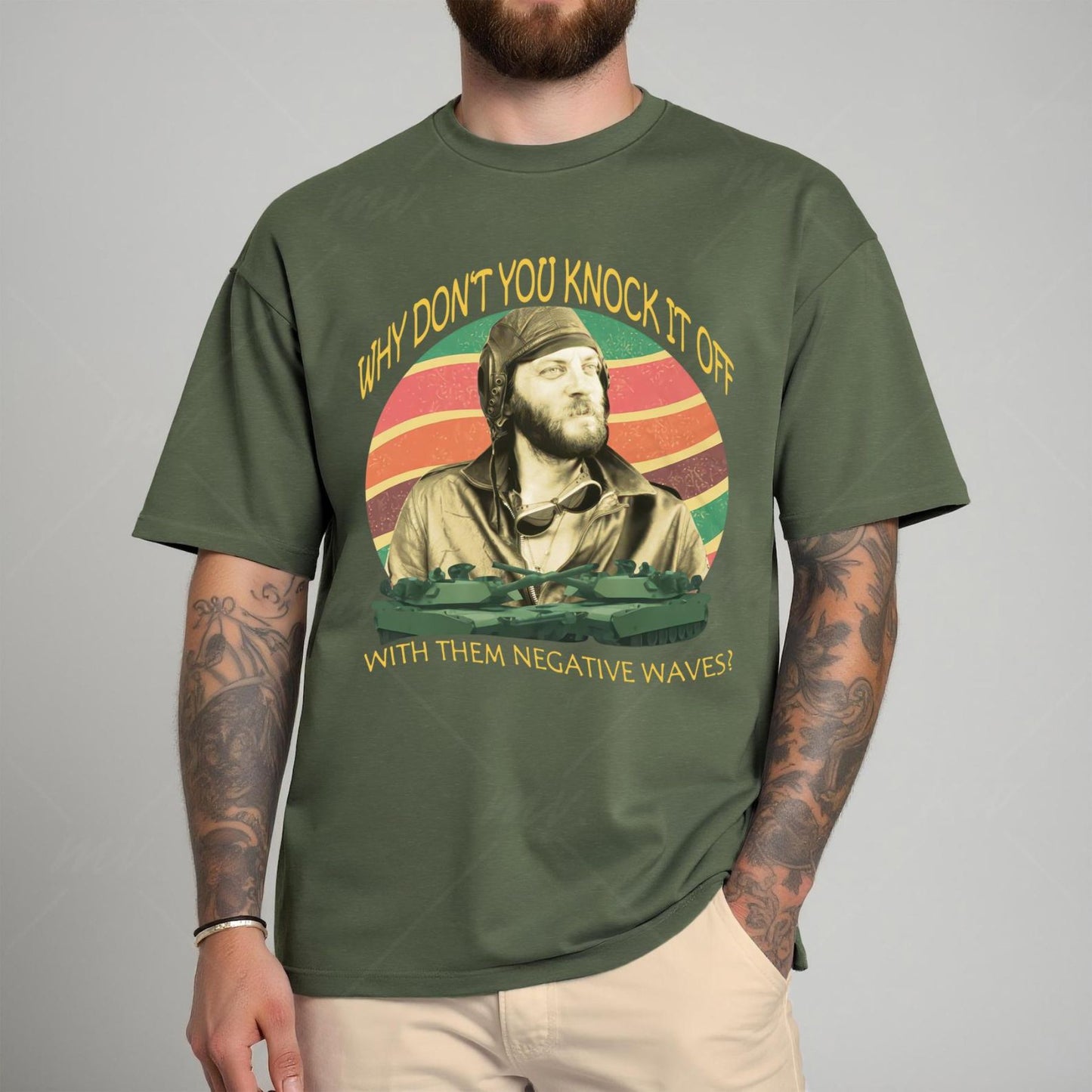 "Negative Waves" Movie Quotes Shirt - Vintage 70s Film Tee, Retro Funny Graphic Apparel-Pasimax