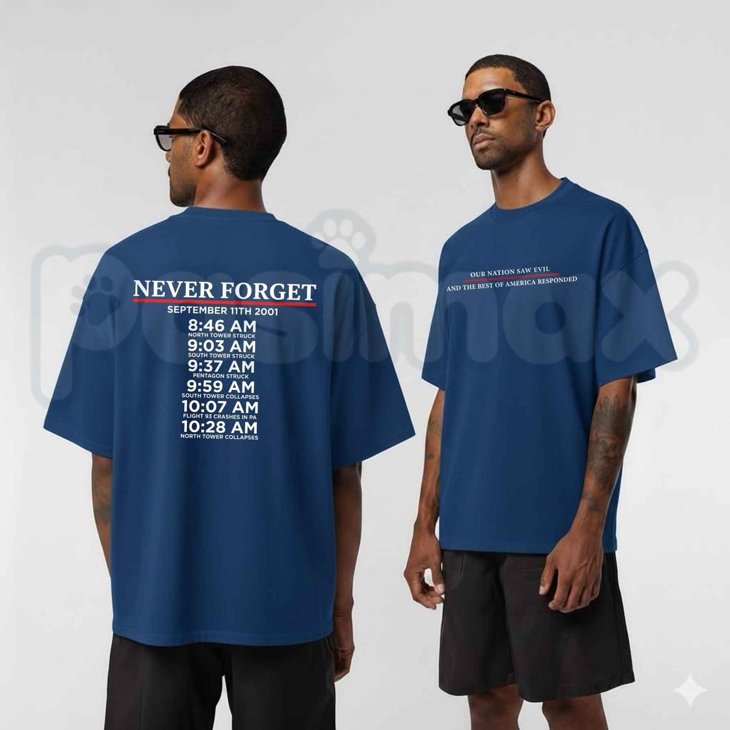 Never Forget September 11 Memorial Timeline T-Shirt – Patriotic Patriotic 9/11 Honor Unisex Cotton Tee-Pasimax