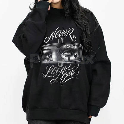 Never and Look Art Chicano Hoodie | Lowrider Cholo Gangster Streetwear | Men's Cotton Fabric-Pasimax