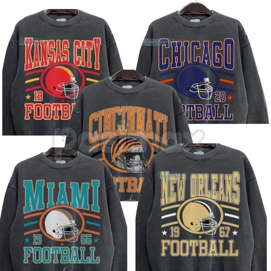 New Retro Style Varsity All Team Football Sweatshirt – Vintage Fan Crewneck-Pasimax
