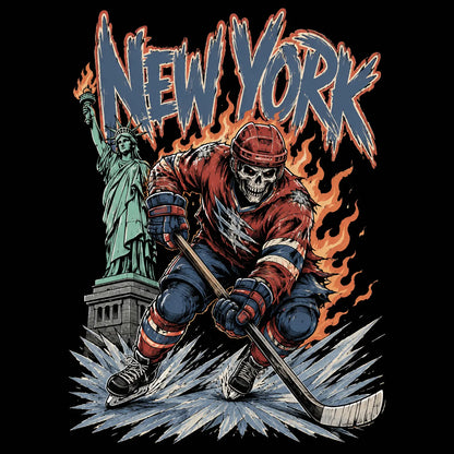 USA 32 Teams Ice Hockey Skull Sweatshirt | Vintage 90s All Team Sport Top