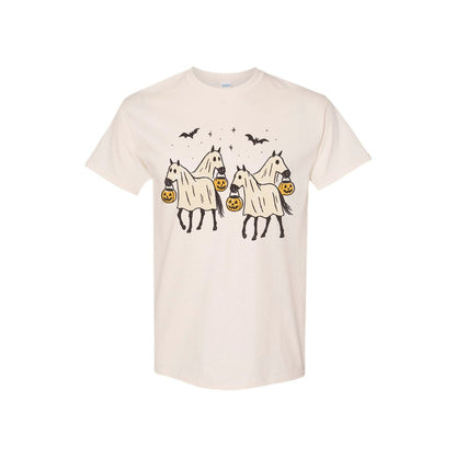 "Night-Mare" Unisex Tee - Creepy Horse Print, Dark Humor Cotton Shirt-Pasimax