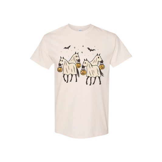 "Night-Mare" Unisex Tee - Creepy Horse Print, Dark Humor Cotton Shirt-Pasimax