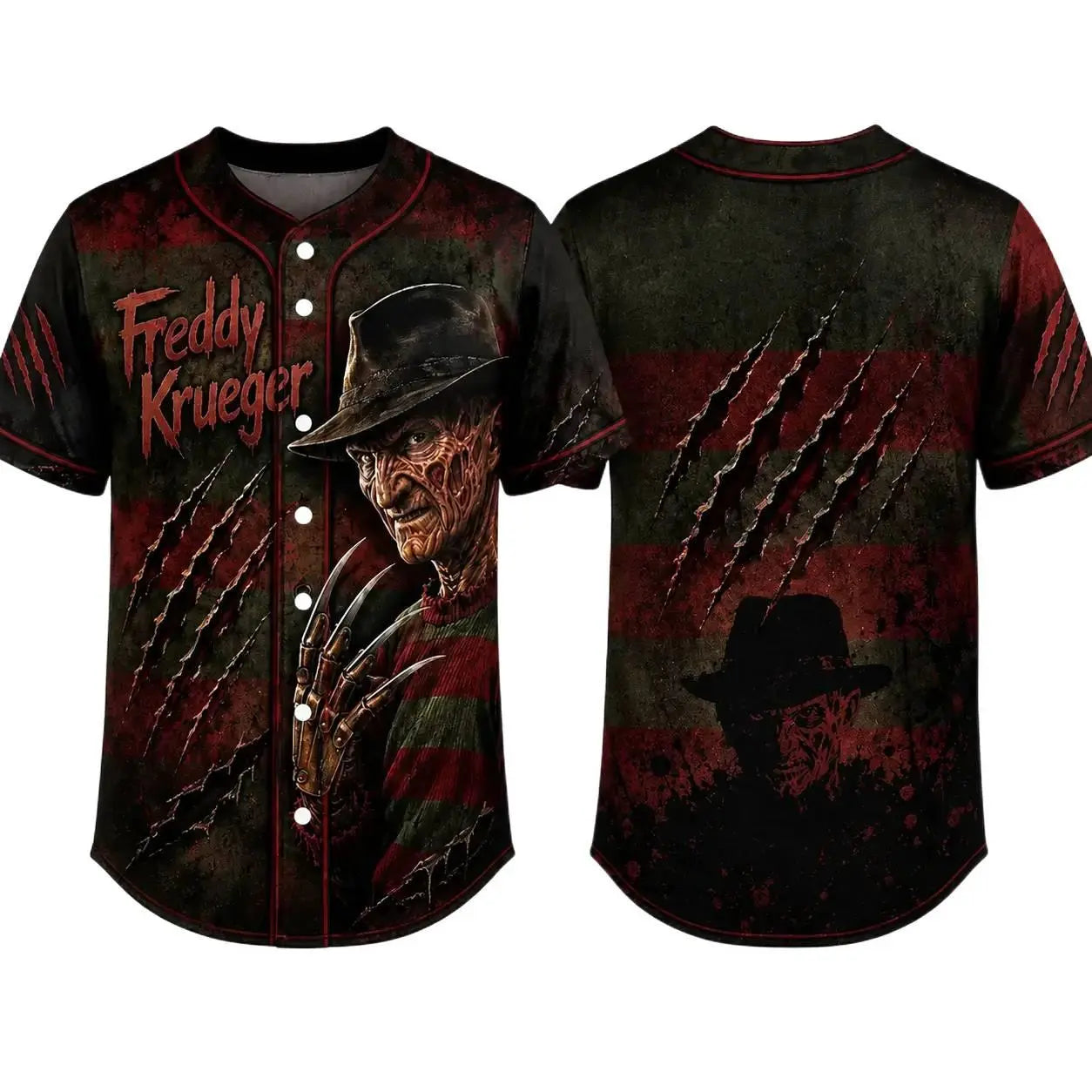Horror Slasher Baseball Jersey – Classic Horror Movie Characters Shirt