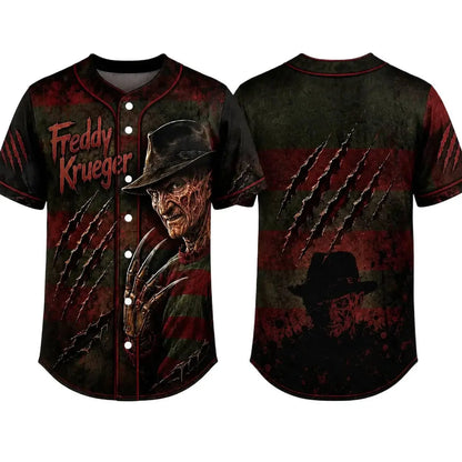 Horror Slasher Baseball Jersey – Classic Horror Movie Characters Shirt