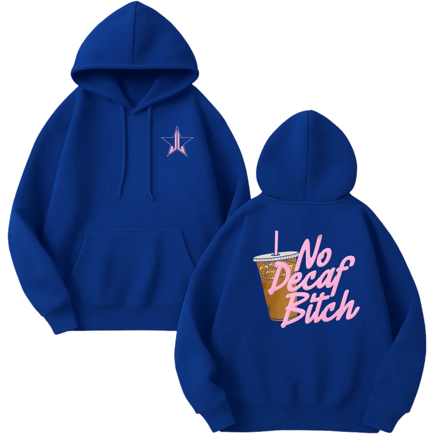 No Decaf Brown Pullover Hoodie – Coffee Lover Caffeine Statement, Unisex Essential-Pasimax