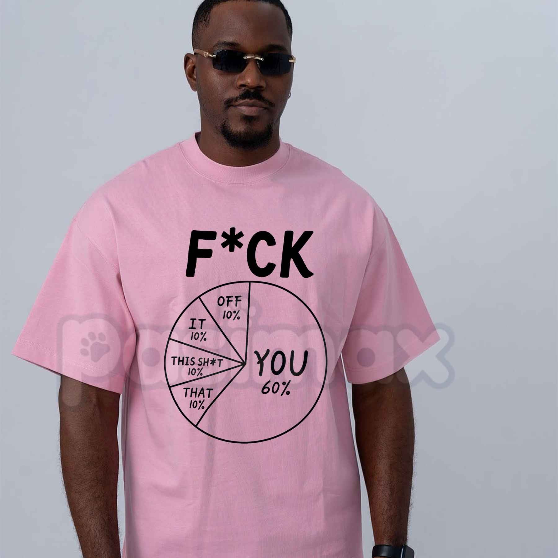 No F*cks Given Pie Chart T-Shirt – Funny Sarcastic Data Quote Unisex Cotton Graphic Tee-Pasimax