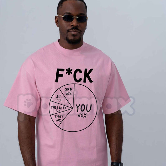No F*cks Given Pie Chart T-Shirt – Funny Sarcastic Data Quote Unisex Cotton Graphic Tee-Pasimax