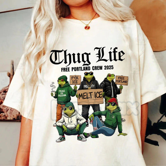 "No Kings In America" Frog Resist T-Shirt - Portland Political Statement Tee, "Frogs Together Strong" Anti-Tyranny Apparel, Unisex Protest Shirt-Pasimax