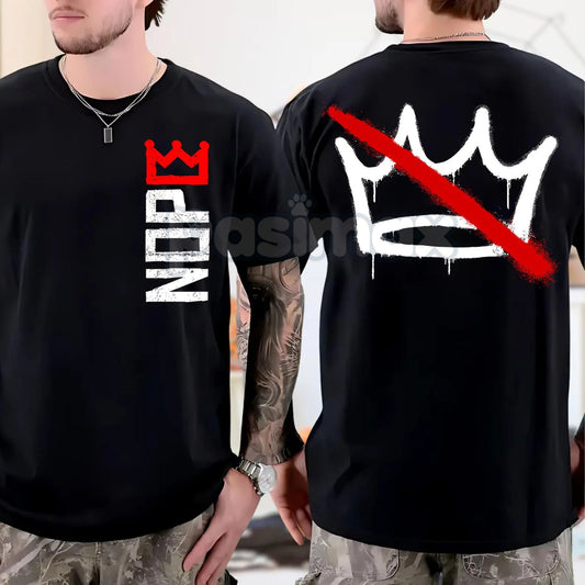 "No Kings in America" T-Shirt - Anti-Monarchy Political Statement Tee, Crown Protest Gift, Unisex Patriotic Graphic-Pasimax