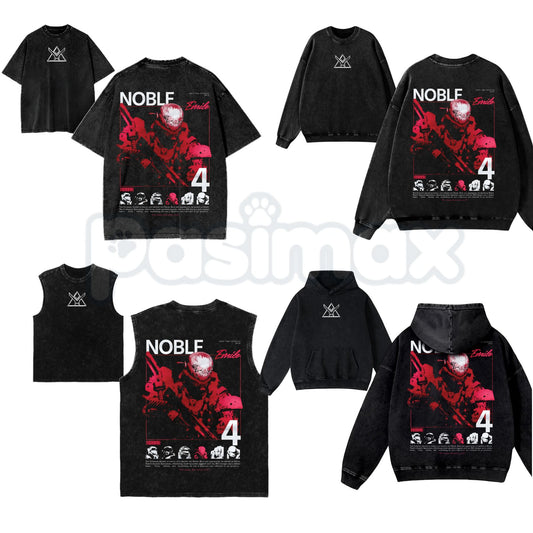 Noble Team Halo Reach T-Shirt – Remember Reach Unisex Graphic Tee, Lightweight Vintage Washed Cotton Gaming Streetwear-Pasimax