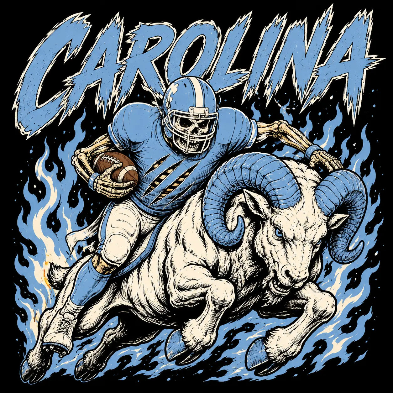 Vintage College Football Skull Sweatshirt | Retro All Teams Sports Top