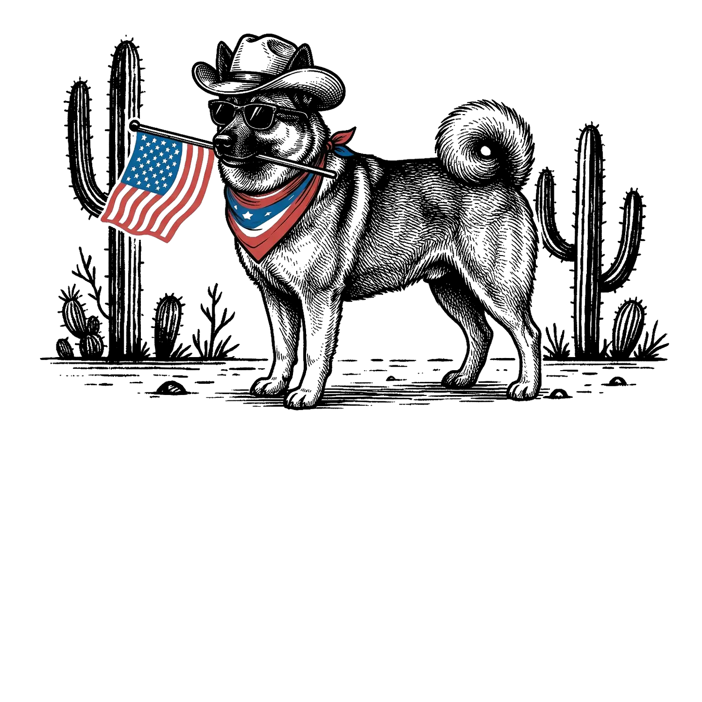 Comfort Colors® Patriotic Western Dog T-Shirt – 50+ Dog Breeds, Cowboy Hat & USA Flag Graphic Tee, Retro 4th of July Dog Lover Gift, Semiquincentennial 2026 Shirt