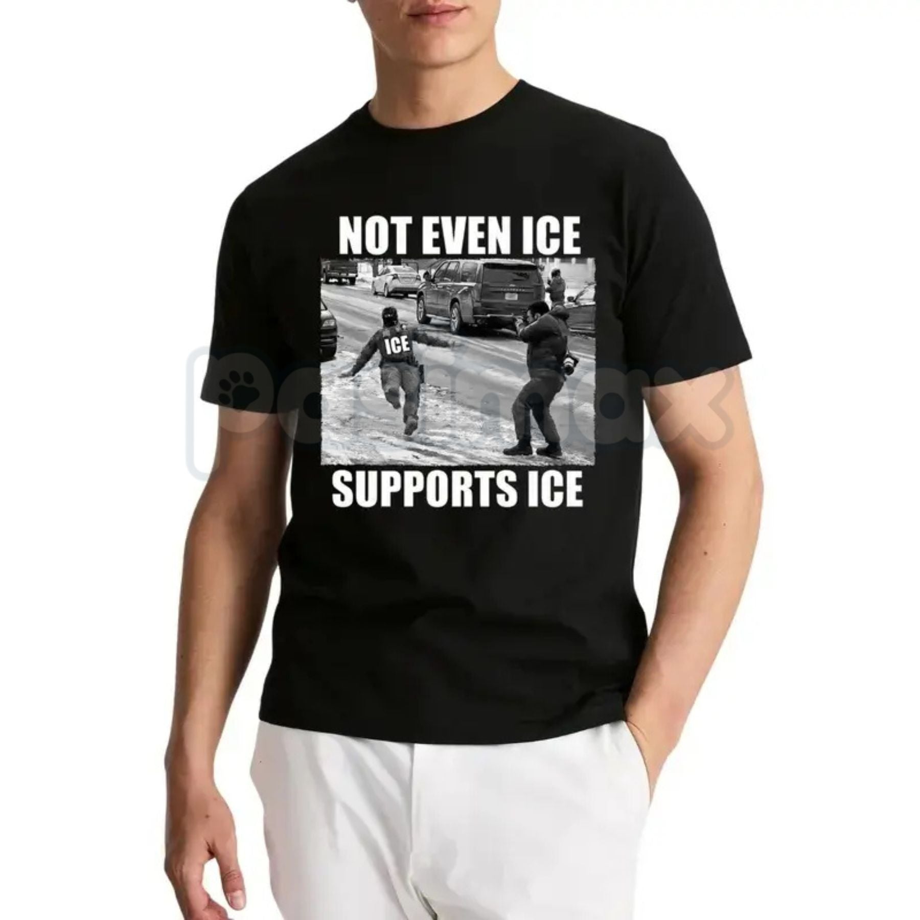 "Not Even Ice Supports ICE" Political Tee - Funny Social Justice Graphic T-Shirt, Immigration Reform Protest Shirt, Anti-ICE Human Rights Apparel, Clever Political Satire Top-Pasimax